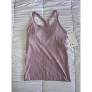 New Lululemon Ebb to Street Tank Top Size 10 Pink Haze Built In Bra B/C Yoga NWT